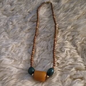 Chic Brown and Gold Beaded Necklace